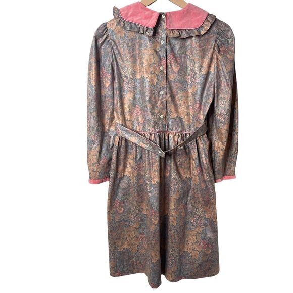 Tess Originals Vintage Prairie Dress Floral Puff Sleeve Peter Pan Collar Size 14 - Picture 6 of 12